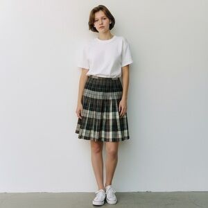 Vintage Century Wool Blend Pleated And Plaid Women's Size Small Reversible